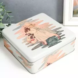 Шкатулка металл квадрат