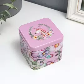 Шкатулка металл квадрат