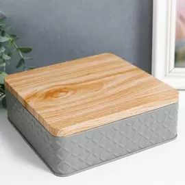 Шкатулка металл квадрат