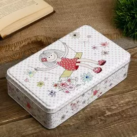 Шкатулка металл прямоугольная