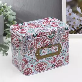 Шкатулка металл прямоугольная