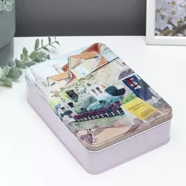 Шкатулка металл прямоугольная