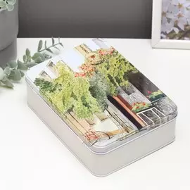 Шкатулка металл прямоугольная