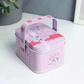 Шкатулка металл прямоугольная с ручкой