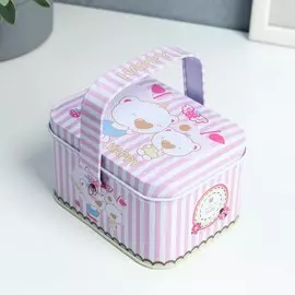 Шкатулка металл прямоугольная с ручкой