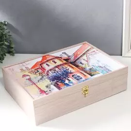 Шкатулка молочный дуб 25,5х35х9 см