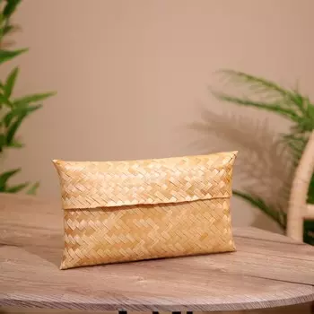 Шкатулка плетеная, из бамбука 30х18х5 см