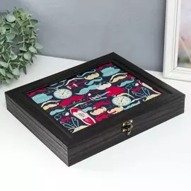 Шкатулка с делениями венге 31х26,5х5 см