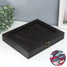 Шкатулка с картинкой внутри венге 31х26,5х5 см