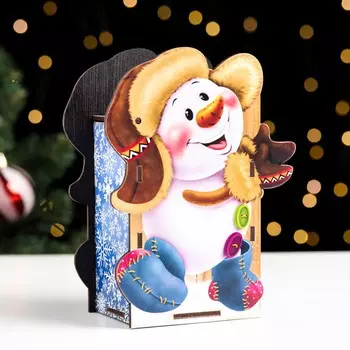 Шкатулка снеговик 19х14х8 см