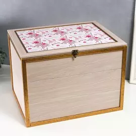 Шкатулка сундук молочный дуб 2 картинки 35,5х44,5х32см