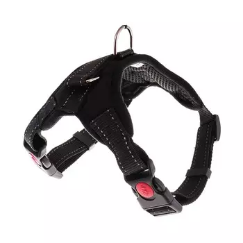 Шлейка к7 мягкая светоотражающая, размер l, ог 64-86 см, вес 18-27.5 кг, черная