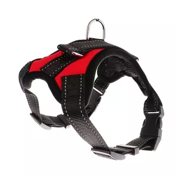 Шлейка к7 мягкая светоотражающая, размер м, ог 52-66 см, вес 9.5-17.5 кг, красная