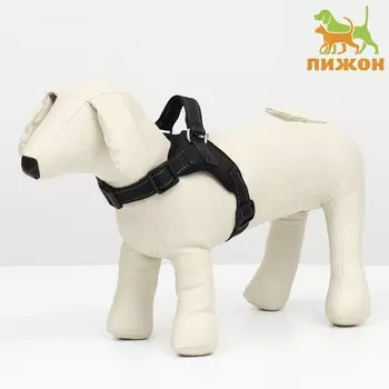 Шлейка к7 мягкая светоотражающая, размер xs, ог 32 - 40 см, вес 2.5-5 кг, черная