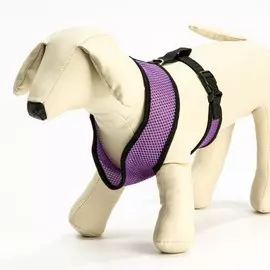 Шлейка мягкая из неопрена, размер xl, ош 42 см, ог 38-50 см, фиолетовая