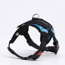 Шлейка к7 мягкая светоотражающая, размер м, ог 52-66 см, вес 9.5-17.5 кг, голубая хаки