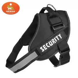 Шлейка к9 мягкая светоотражающая, размер l, ог 68-80 см, вес 17,5-32,5 см, черная