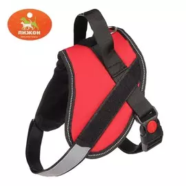 Шлейка к9 мягкая светоотражающая, размер m, ог 55-65 см, вес 11-20 кг, красная