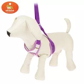 Шлейка регулируемая дышащая, светоотражающая, размер s (ош 14-30; ог 20-40 см), фиолетовая