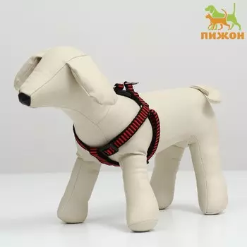 Шлейка рельефная 36-49 х 1,5 см, красно-черная