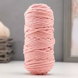 Шнур для рукоделия хлопковый 100% хлопок 4 мм, 50м/140гр (св. розовый)