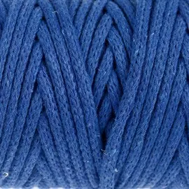 Шнур для рукоделия хлопковый 100% хлопок 4 мм, 50м/140гр (синий)