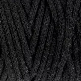 Шнур для рукоделия хлопковый 100% хлопок 4 мм, 50м/140гр (чёрный)