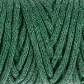 Шнур для рукоделия хлопковый 100% хлопок 4 мм, 50м/140гр (т. зеленый)