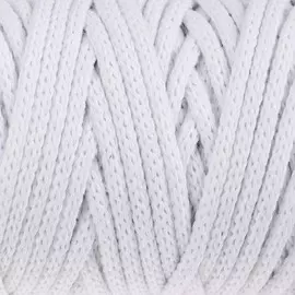 Шнур для рукоделия хлопковый 100% хлопок 4 мм, 50м/140гр (белый)