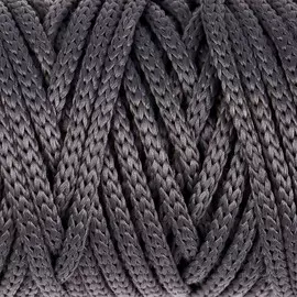 Шнур для рукоделия полиэфирный 4 мм, 50м/110гр (т. серый)