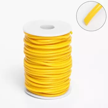 Шнур каучуковый на бобине, 25 м, неполый, d=3 мм, цвет желтый