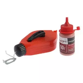 Набор разметочный лом, шнур малярный 15 м, красящий порошок 50 г, красный