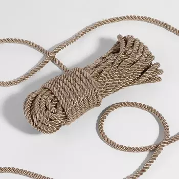 Шнур витой, d=5 мм, 10±1 м, светло-серый