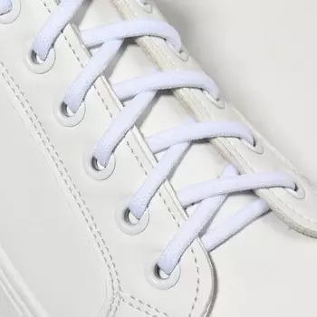 Шнурки для обуви, пара, круглые, d = 3 мм, 120 см, цвет белый