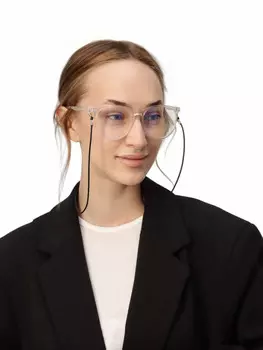 Шнурок для очков на шею, 70 см, силиконовый, черный