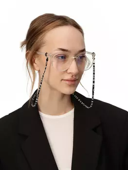 Шнурок для очков на шею, 70 см, черный с узором