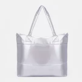 Шопер на молнии, цвет серебристый