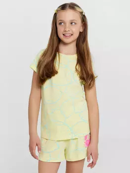 Шорты для девочек желтые с принтом