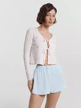 Шорты домашние женские голубые