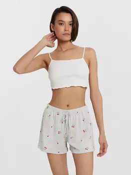 Шорты домашние женские серые с принтом