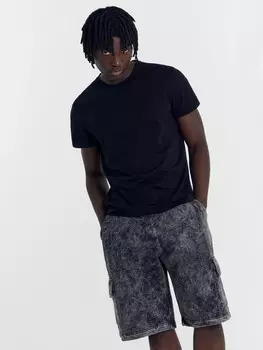 Шорты мужские черные с дизайнерским принтом