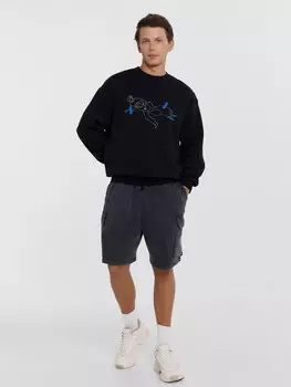 Шорты мужские черные с обработкой эйсид