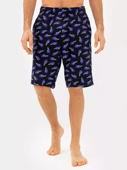 Шорты мужские в синем цвете в баклажаны