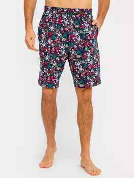 Шорты мужские зеленые с новогодним принтом