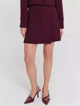 Шорты-юбка женские бордовые