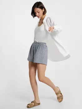 Шорты женские в синюю клетку виши