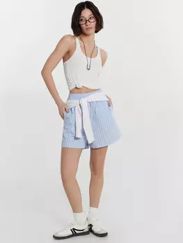 Шорты женские голубые в полоску