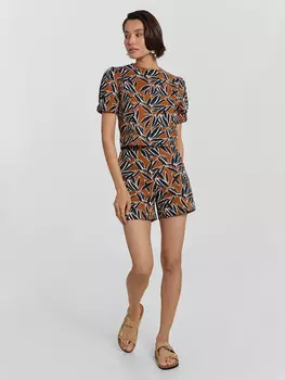 Шорты женские коричневые с принтом