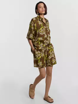 Шорты женские коричневые с принтом