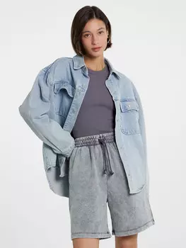 Шорты женские серые с обработкой эйсид